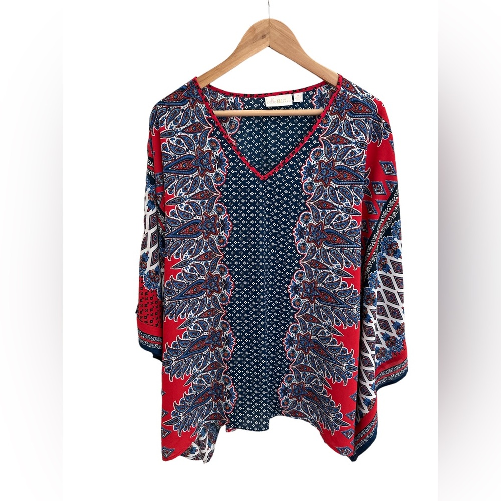 Bella Liz Gravel sz 1x tunic/poncho style top